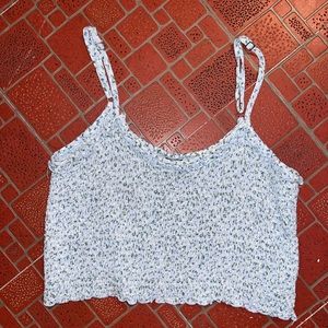 Blue flower crop top